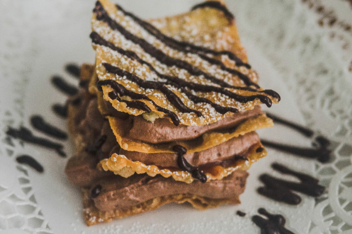 Chocolate Mousse Blue Cheese Mille Feuille