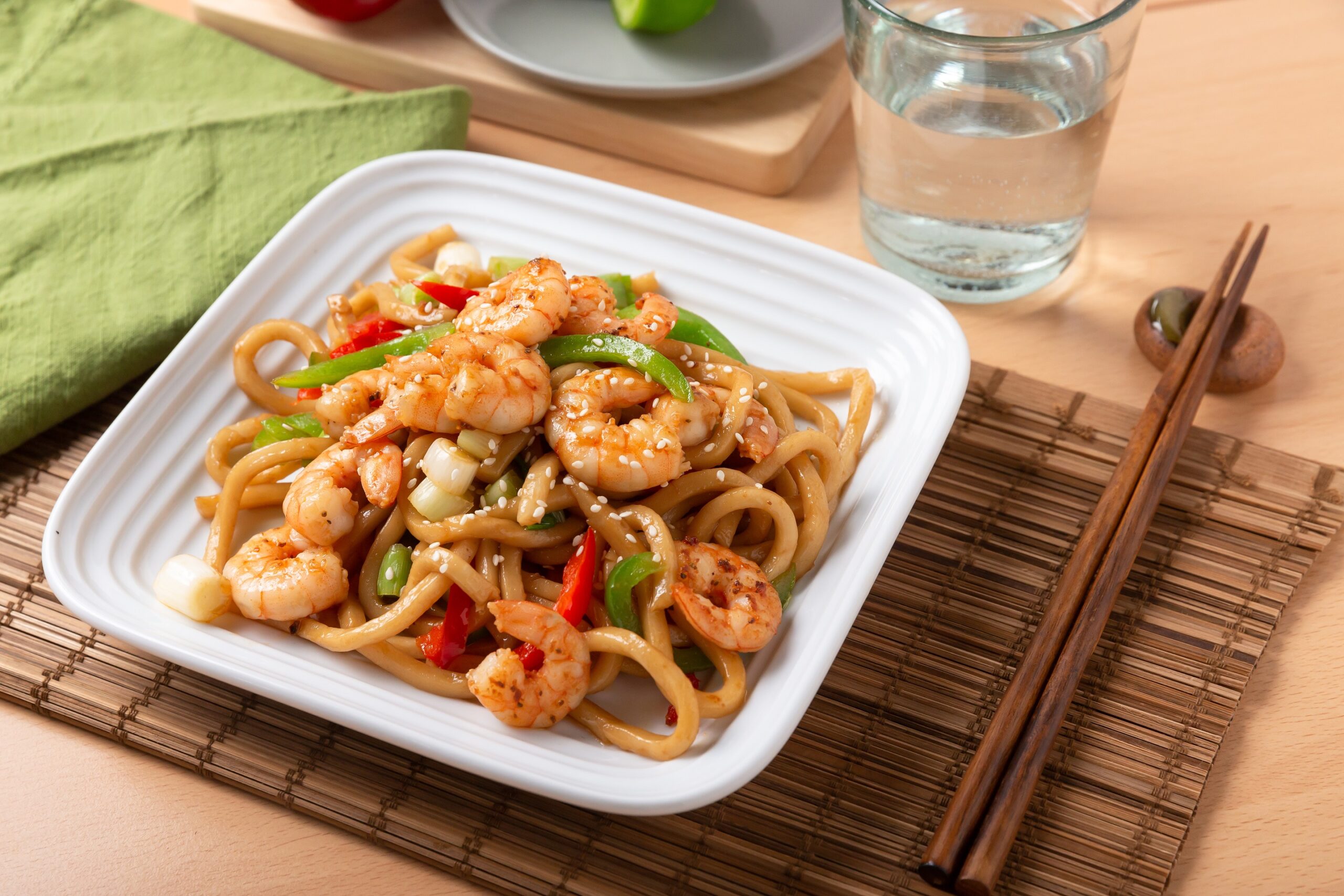 Stir-Fried Udon with Shrimp